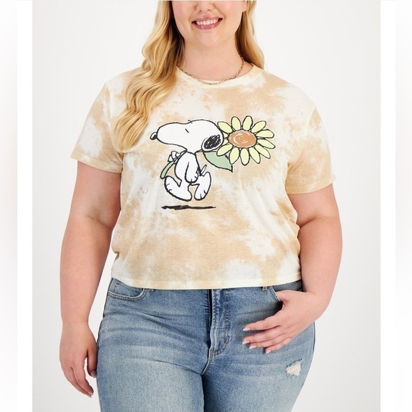 Freeze 24-7 Tops - Freeze 24-7 Women’s SNOOPY DAISY TEE COLOR: Beige Tan Dye. Sz 3X